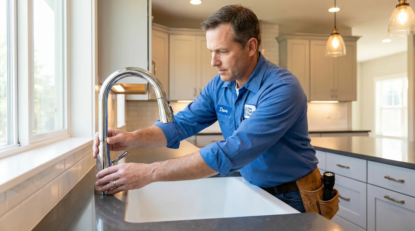 Kitchen faucet installation by Johns Plumbing LLC in Braddock Heights