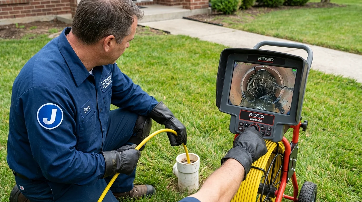 Sewer camera inspection being performed by Johns Plumbing LLC in Braddock Heights